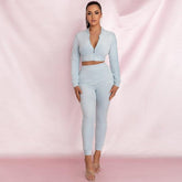 Voguable Y2k Two Piece Set Streetwear Casual Sports Letter Embroidery Long Sleeve jacket Pants Tracksuit